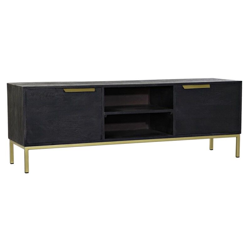 TV-Möbel DKD Home Decor 8424001827138 Schwarz Gold Metall Mango-Holz (147 x 40 x 51 cm) (147 x 38 x 51 cm) TV-Möbel DKD Home Decor 8424001827138 Schwarz Gold Metall Mango-Holz (147 x 40 x 51 cm) (147 x 38 x 51 cm)