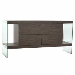 Aparador DKD Home Decor   Castanho Transparente Cristal Nogueira Madeira MDF 160 x 45 x 80 cm