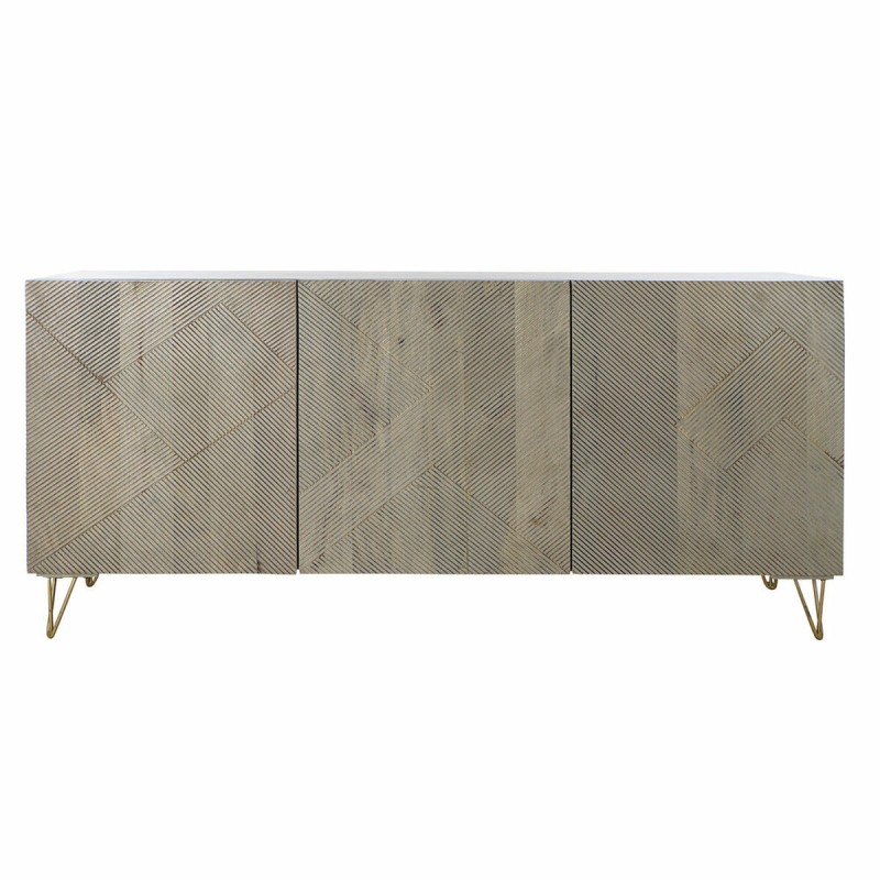 Sideboard DKD Home Decor Grey Golden Metal Mango wood 160 x 45 x 75 cm Sideboard DKD Home Decor Grey Golden Metal Mango wood 160 x 45 x 75 cm