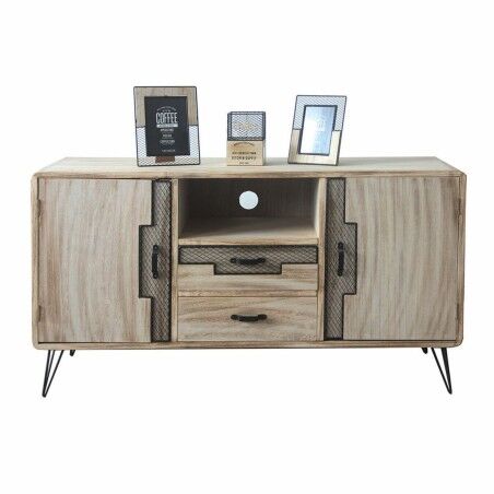 Aparador DKD Home Decor Preto Natural Metal Madeira de paulónia 120 x 41 x 65 cm