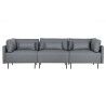 Divano Chaise Longue DKD Home Decor Grigio Metallo Moderno 276 x 152,5 x 84 cm