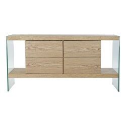 Credenza DKD Home Decor   Trasparente Marrone Chiaro Cristallo Legno MDF 160 x 45 x 80 cm