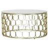 Mesa auxiliar DKD Home Decor 81 x 81 x 42 cm Dorado Blanco Plástico Mármol Hierro