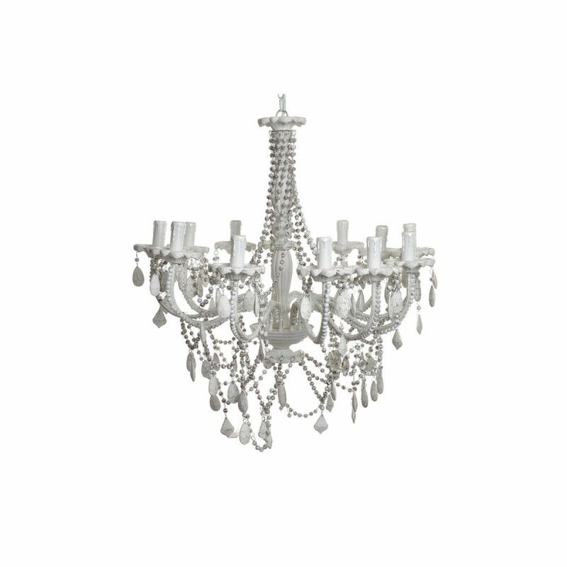 Lámpara de Techo DKD Home Decor Blanco Metal Plástico 40 W Romántico Decapé 220 V 70 x 70 x 63 cm