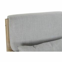 Armchair DKD Home Decor Grey Natural Polyester Rubber wood 65 x 83 x 74 cm 66 x 79 x 76 cm