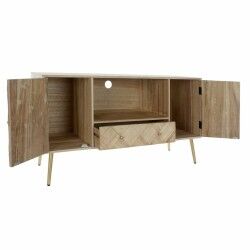 Móvel de TV DKD Home Decor 118 x 40 x 65 cm Metal Marrom claro Madeira de paulónia Pinheiro
