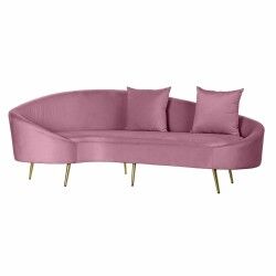 Divano DKD Home Decor Rosa Dorato Metallo Poliestere (210 x 120 x 84 cm)