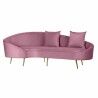 Sofá DKD Home Decor Cor de Rosa Dourado Metal Poliéster (210 x 120 x 84 cm)
