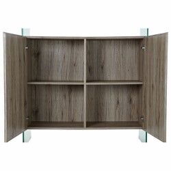 Credenza DKD Home Decor   Naturale Vetro Temperato Legno MDF 120 x 44 x 120 cm