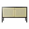 Sideboard DKD Home Decor   Black Natural Rattan Fir 120 x 38 x 76 cm