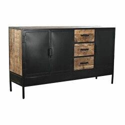 Aparador DKD Home Decor Castanho Preto Metal Madeira de mangueira 160 x 40 x 90 cm