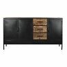 Aparador DKD Home Decor Castanho Preto Metal Madeira de mangueira 160 x 40 x 90 cm