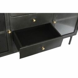 Aparador DKD Home Decor   Preto Dourado Natural Metal Madeira de mangueira 145 x 40 x 85 cm