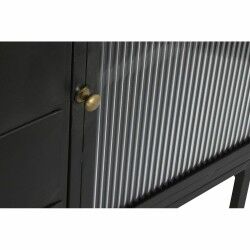 Aparador DKD Home Decor   Preto Dourado Natural Metal Madeira de mangueira 145 x 40 x 85 cm