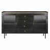 Credenza DKD Home Decor   Nero Dorato Naturale Metallo Legno di mango 145 x 40 x 85 cm
