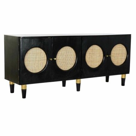 Anrichte DKD Home Decor   Schwarz natürlich Rattan Mango-Holz 150 x 40 x 65 cm