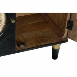Anrichte DKD Home Decor   Schwarz natürlich Rattan Mango-Holz 150 x 40 x 65 cm