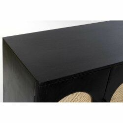 Credenza DKD Home Decor   Nero Naturale Rattan Legno di mango 150 x 40 x 65 cm