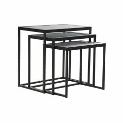 Juego de 3 Mesitas DKD Home Decor Negro 58 x 36,5 x 53,5 cm