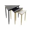 Juego de 3 Mesitas DKD Home Decor Blanco Negro Verde Dorado 68 x 46,5 x 53 cm