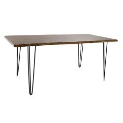 Esstisch DKD Home Decor 180 x 87 x 76 cm Schwarz Metall Braun Akazienholz