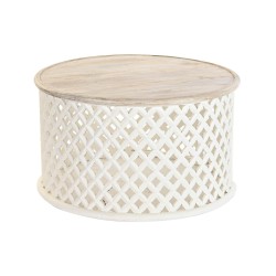 Tischdekoration DKD Home Decor Weiß natürlich Aluminium Mango-Holz 81 x 81 x 45 cm