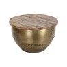 Mesa de Centro DKD Home Decor Glamour Castanho Dourado Metal Madeira de mangueira 68 x 68 x 44 cm