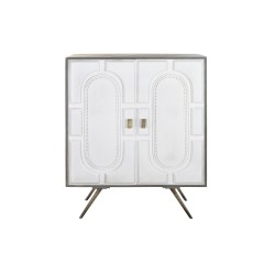 Aparador DKD Home Decor Blanco Gris Dorado Latón Madera de mango 93 x 41 x 114 cm