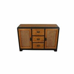 Credenza DKD Home Decor Marrone scuro Grigio scuro Metallo Abete 120 x 40 x 79 cm