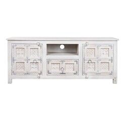 Móvel de TV DKD Home Decor Branco Madeira Madeira de mangueira 151 x 40 x 60 cm