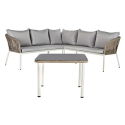 Móveis de jardim DKD Home Decor Branco Marrom claro 190 x 190 x 70 cm