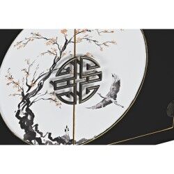 Mobile TV DKD Home Decor Nero Orientale Bianco Dorato Bianco/Nero Metallo Abete Legno MDF 130 x 26 x 51 cm