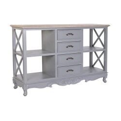 Credenza DKD Home Decor Grigio Naturale Legno di paulownia Legno MDF 132 x 40 x 84.5 cm 132 x 40 x 84,5 cm