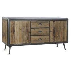Aparador DKD Home Decor 144 x 45 x 75 cm Abeto Natural Metal Cinzento claro