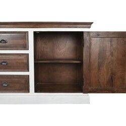 Credenza DKD Home Decor Bianco Marrone scuro Legno di mango 180 x 46 x 83 cm
