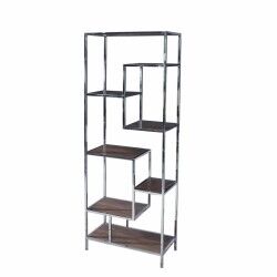 Étagère DKD Home Decor Argenté Acier Bois MDF (80 x 40 x 200 cm)