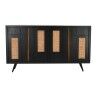 Credenza DKD Home Decor Nero Rattan Legno di mango 160 x 40 x 90 cm