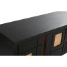 Móvel de TV DKD Home Decor Preto Rotim Madeira de mangueira (145,5 x 40,5 x 60 cm)