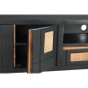 Móvel de TV DKD Home Decor Preto Rotim Madeira de mangueira (145,5 x 40,5 x 60 cm)