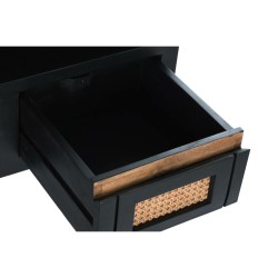Móvel de TV DKD Home Decor Preto Rotim Madeira de mangueira (145,5 x 40,5 x 60 cm)