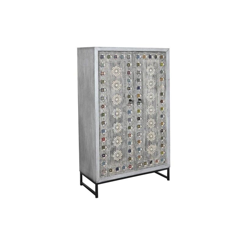 Armário DKD Home Decor Cinzento Branco Madeira de mangueira (90 x 38 x 150 cm)