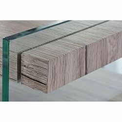 Sideboard DKD Home Decor   Natural Tempered Glass MDF Wood 120 x 44 x 120 cm