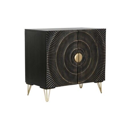 Credenza DKD Home Decor Nero Dorato Metallo Legno di mango 81 x 45 x 75 cm