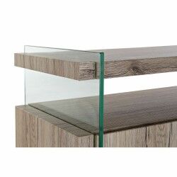Sideboard DKD Home Decor   Natural Tempered Glass MDF Wood 120 x 44 x 120 cm