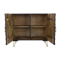 Credenza DKD Home Decor Nero Dorato Metallo Legno di mango 81 x 45 x 75 cm