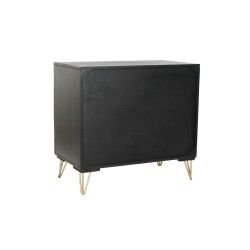 Credenza DKD Home Decor Nero Dorato Metallo Legno di mango 81 x 45 x 75 cm
