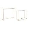 Juego de 2 mesas DKD Home Decor Blanco Negro Dorado 100 x 28 x 80 cm