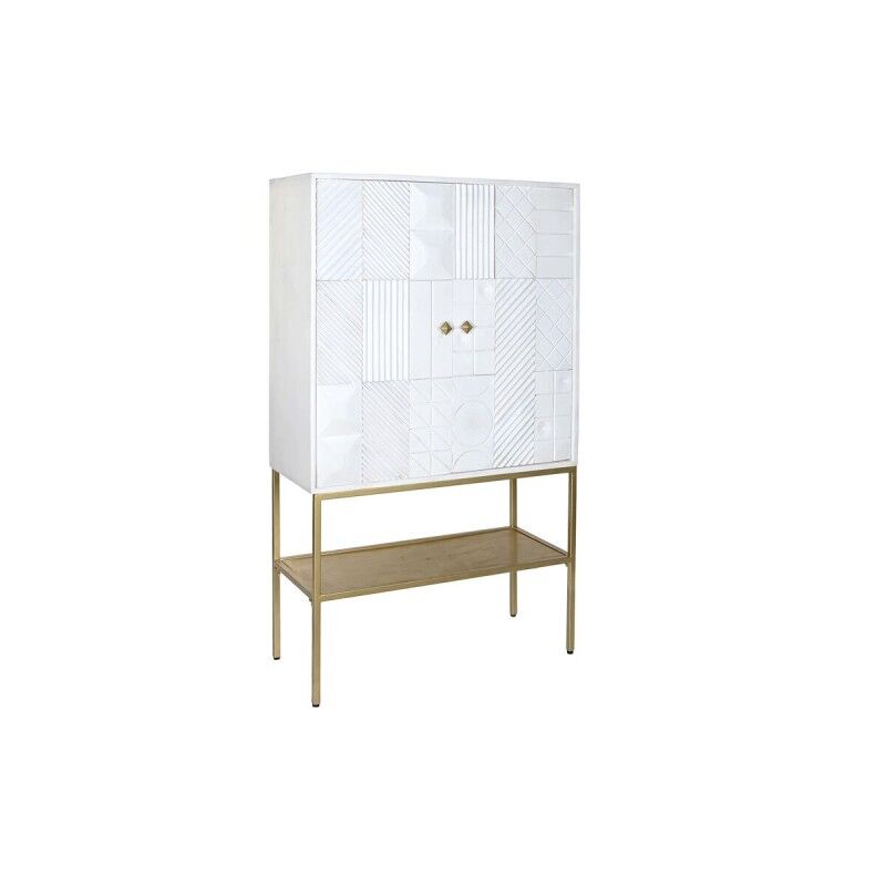 Aparador DKD Home Decor Branco Dourado Metal Madeira de mangueira 91 x 44 x 152 cm