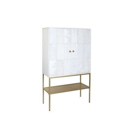 Aparador DKD Home Decor Branco Dourado Metal Madeira de mangueira 91 x 44 x 152 cm