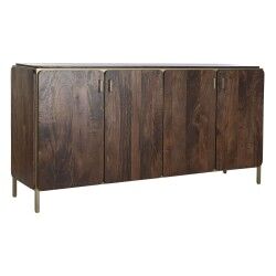 Aparador DKD Home Decor Castanho Aço Madeira de mangueira 160 x 40 x 81 cm
